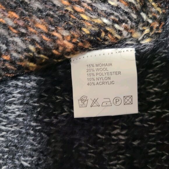 Forla Paris Cardigan Sweater Women's S Gray Mohair Wool Ruffle Bohemian Artsy - Picture 10 of 16